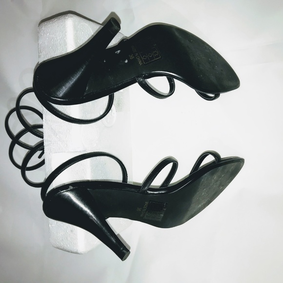 Aldo Black Sling  6" Anklet Wrap & 3.25" Heel Sz 5 - Picture 5 of 7